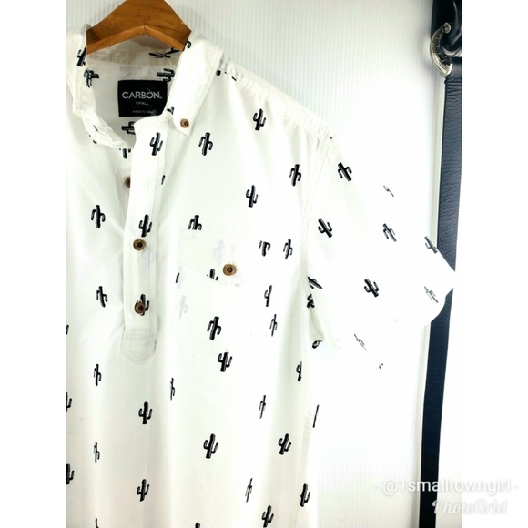 Carbon Tops - Carbon Cactus Popover Tunic Button Front S